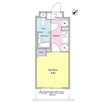 ＮＴＰＲレジデンス大井町[1K/20.26m2]の間取図