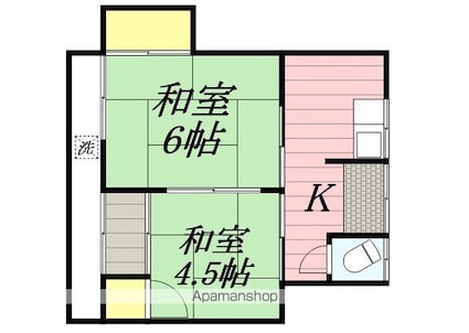神明荘[2K/27m2]の間取図