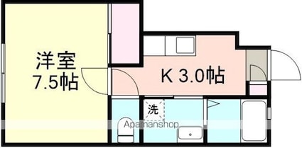 Ｃａｓｈｕｒｒｙ　ＣｏＣｏ[1K/26.65m2]の間取図