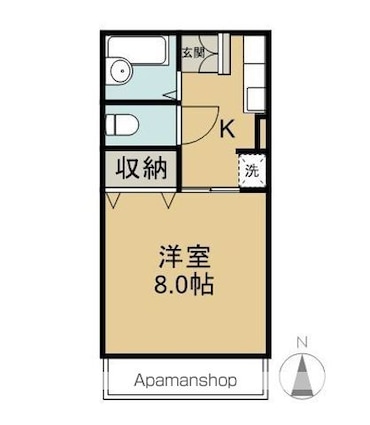 シティハイム今井[1K/27.34m2]の間取図