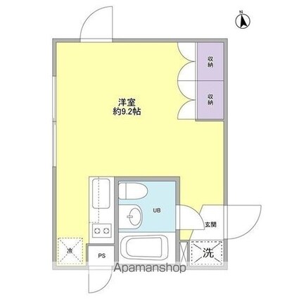 アルシェ　ドゥ[1R/23.1m2]の間取図
