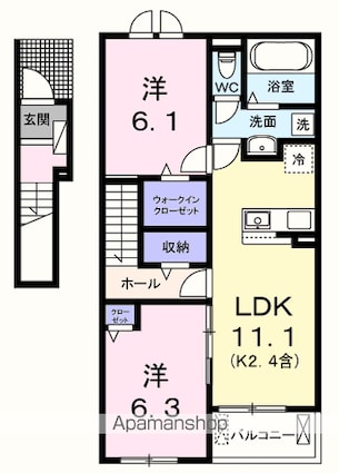 リバーテラスＫ[2LDK/58.6m2]の間取図
