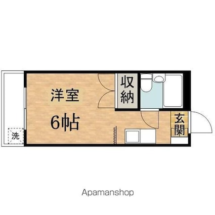 ニューパリヤⅡ[1R/17.41m2]の間取図