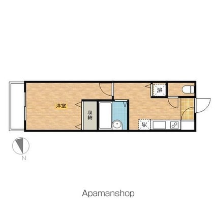 スカイコート八王子第５[1K/23.04m2]の間取図