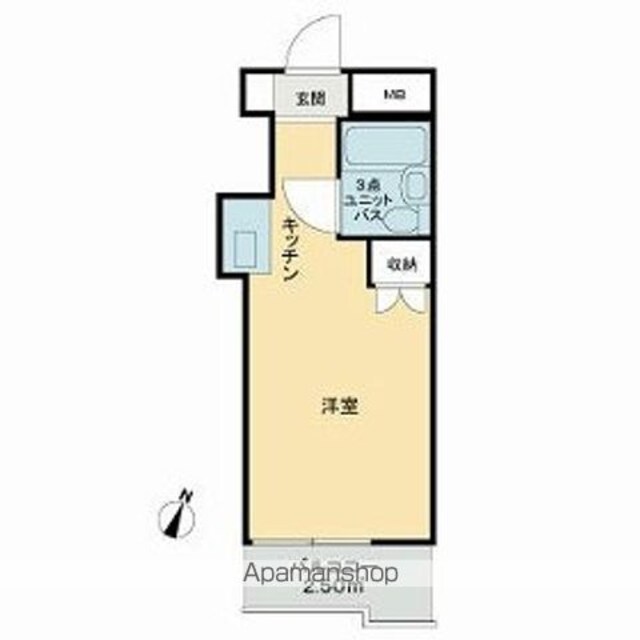 ＴＯＰ成城学園第２[1R/14.03m2]の間取図