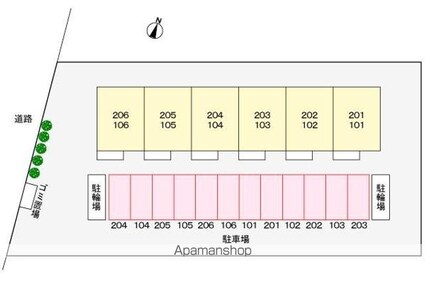 エルディム屋島[1LDK/39.19m2]の配置図