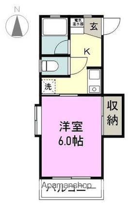 コーポアラモード８[1K/21.84m2]の間取図