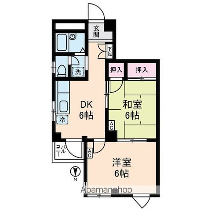 東京都北区浮間４丁目[2DK/41.8m2]の間取図