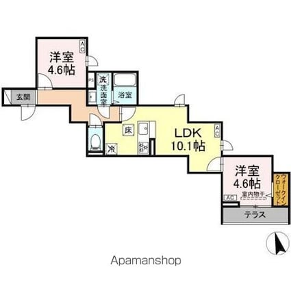 セレスティア八広[2LDK/47.25m2]の間取図