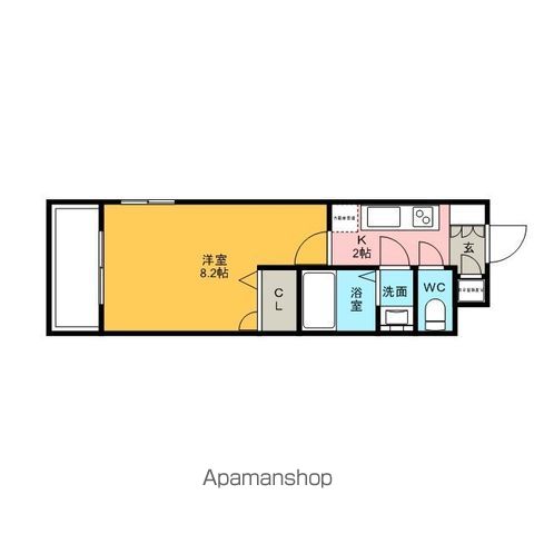 福岡市中央区長浜のマンションの間取り