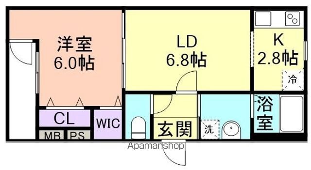 フジパレス和歌山太田Ⅲ番館[1LDK/37.14m2]の間取図