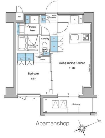 ルフォンプログレ中野坂上 210 ｜ 東京都中野区本町１丁目13-6（賃貸マンション1LDK・2階・40.46㎡） その2