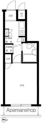 ルーブル戸越公園[1K/17.73m2]の間取図