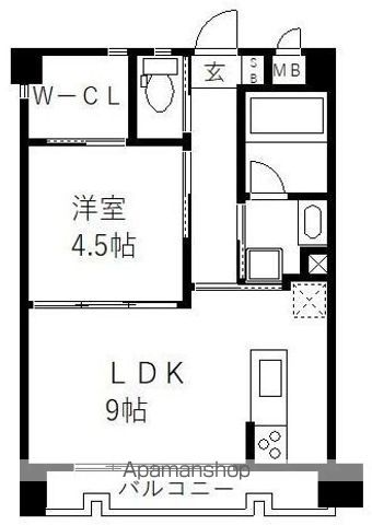 福岡市東区香椎駅前のマンションの間取り