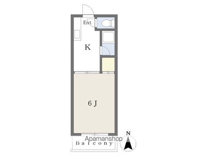 福田マンション[1K/19.1m2]の間取図