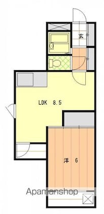 メゾンミヤザキ山越[1LDK/30.02m2]の間取図