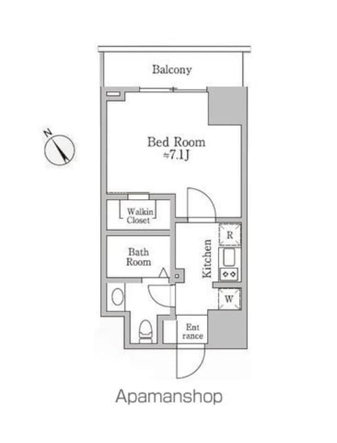 レジディア三宿[1K/25.14m2]の間取図