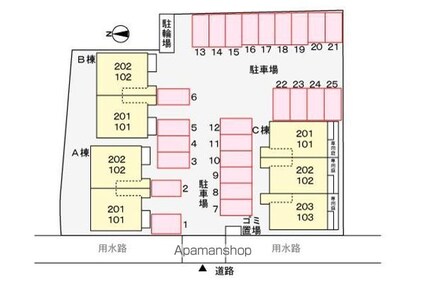 クレディ・タケウチ　Ａ[2DK/54.32m2]の配置図