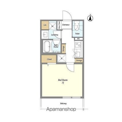 ミレドゥーエ中野[1K/26.74m2]の間取図