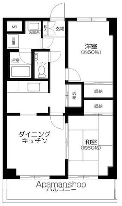 東京都世田谷区祖師谷６丁目[2DK/56.7m2]の間取図
