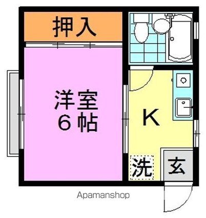 コーポみずほ[1K/20.7m2]の間取図