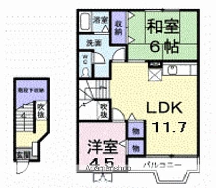 コーポ　ロアール　Ｂ[2LDK/49.47m2]の間取図