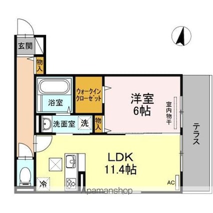 メゾン　ド　フルール[1LDK/45.16m2]の間取図