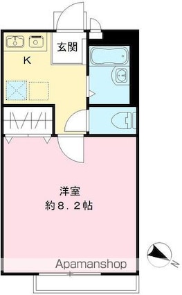 シャレー中落合[1K/24.3m2]の間取図