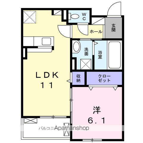 久留米市津福本町のアパートの間取り