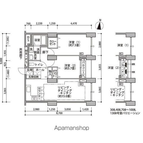 【東雲キャナルコートＣＯＤＡＮ１４号棟の間取り】