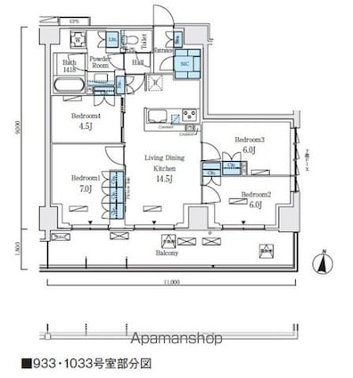 ロイヤルパークス赤羽ノース[4LDK/83m2]の間取図
