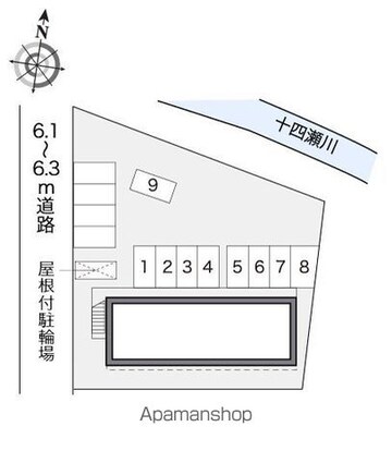 レオパレスアズマ[1K/23.18m2]の配置図