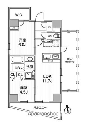 ＣＲＥＡＴＩＦ秋葉原[2LDK/53.21m2]の間取図