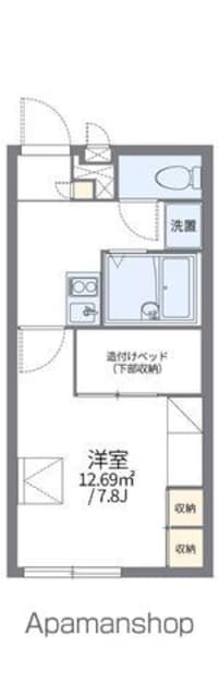 レオパレスフラワーＡ[1K/21.81m2]の間取図
