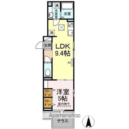 サニーコート高松[1LDK/35.24m2]の間取図