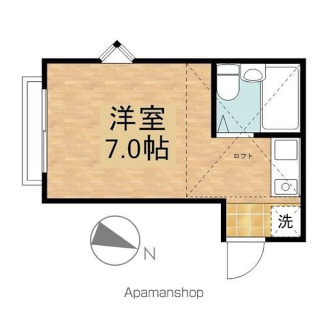 東京都府中市若松町２丁目[1R/14.09m2]の間取図