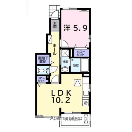 ウィステリア[1LDK/43.1m2]の間取図