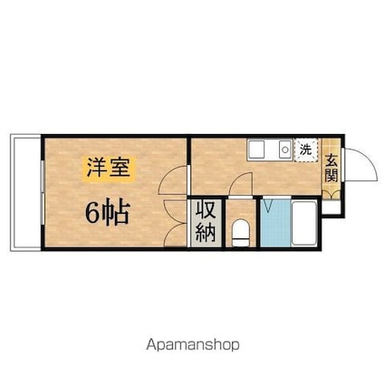 カレッジサイド清水[1K/19.83m2]の間取図