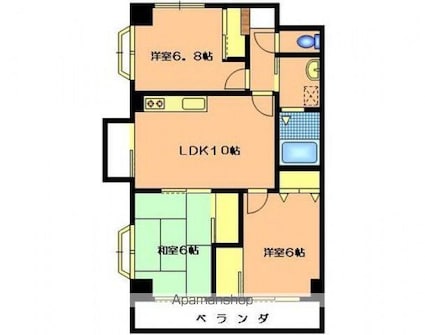 グランシャリオ[2LDK/60.11m2]の間取図