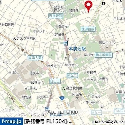 東京都文京区本駒込３丁目[1R/20.53m2]の周辺