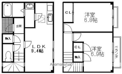 クレストステージⅡ[2LDK/59.89m2]の間取図