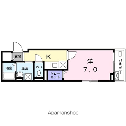Ｙ・Ｓ　中野坂上[1K/26.65m2]の間取図