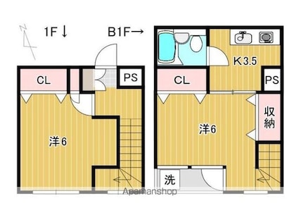 フェリース氷川台[1LDK/38.74m2]の間取図