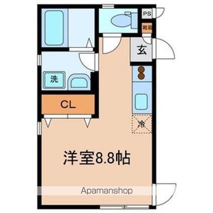 エレガン白糸台[1R/23.18m2]の間取図