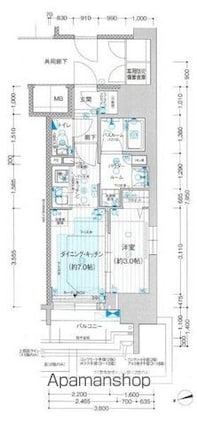プレサンス　レイズ　千種今池[1DK/31.04m2]の間取図