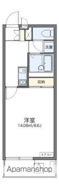 レオネクストポラリスⅠ[1K/26.08m2]の間取図