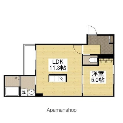広島県広島市南区翠４丁目[1LDK/37.72m2]の間取図