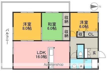 コーポ中秦[3LDK/85.25m2]の間取図