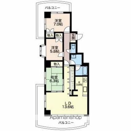 グランドメゾン長野[3LDK/86.07m2]の間取図