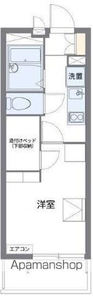 レオパレスアルブルヴィラージュ[1K/19.87m2]の間取図